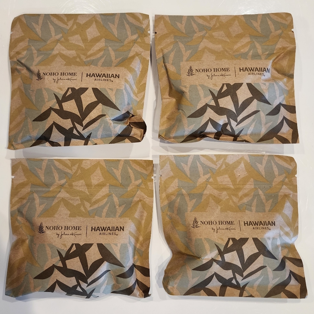 4 New Hawaiian Airlines x Noho Home Amenity Kits: Eye Mask, Earphones, Ear Plugs